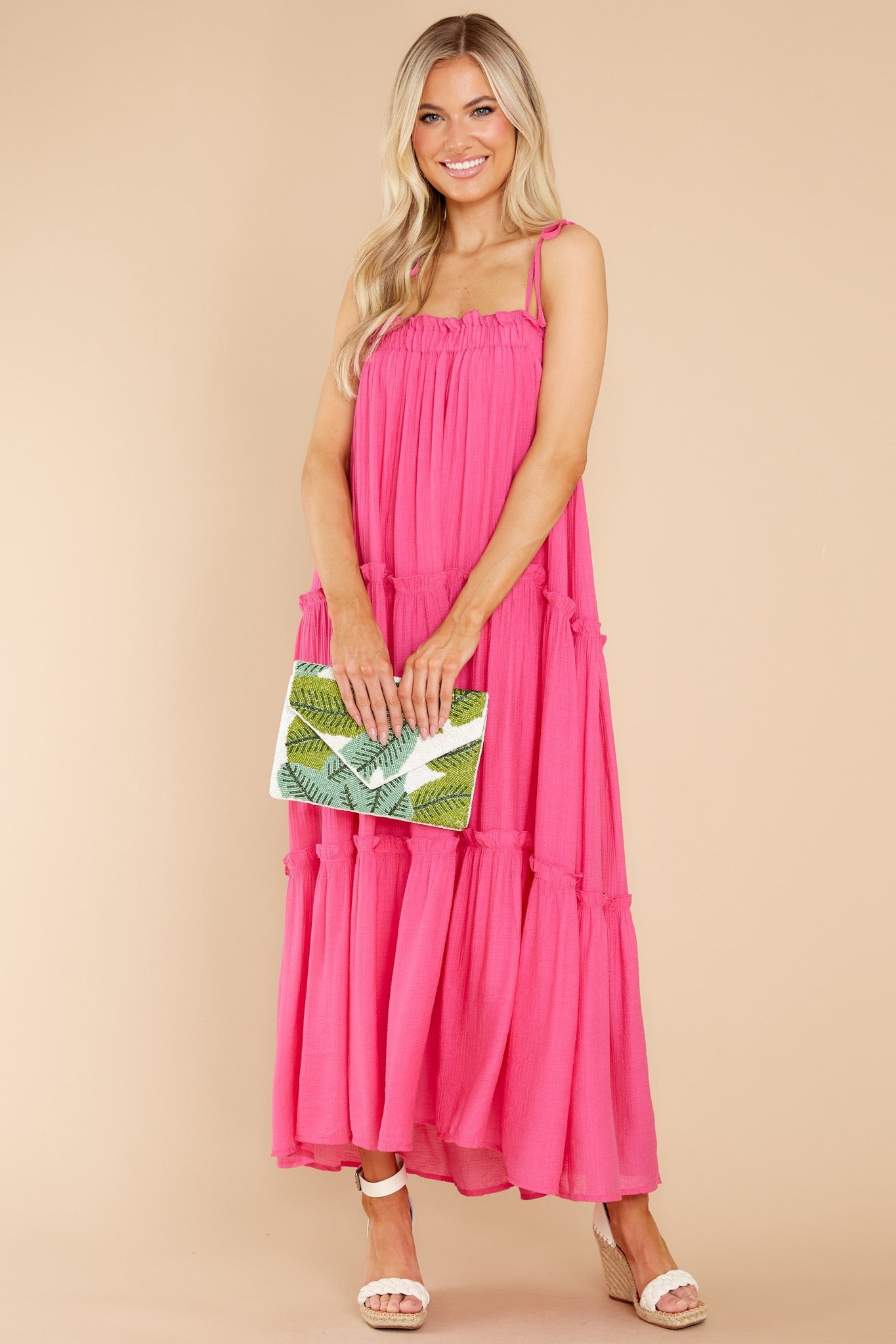 Light Up The Room Hot Pink Maxi Dress | Red Dress 
