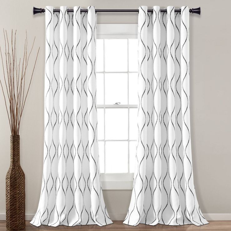 2pk 52"x84" Light Filtering Swirl Window Curtain Panels - Lush Décor | Target