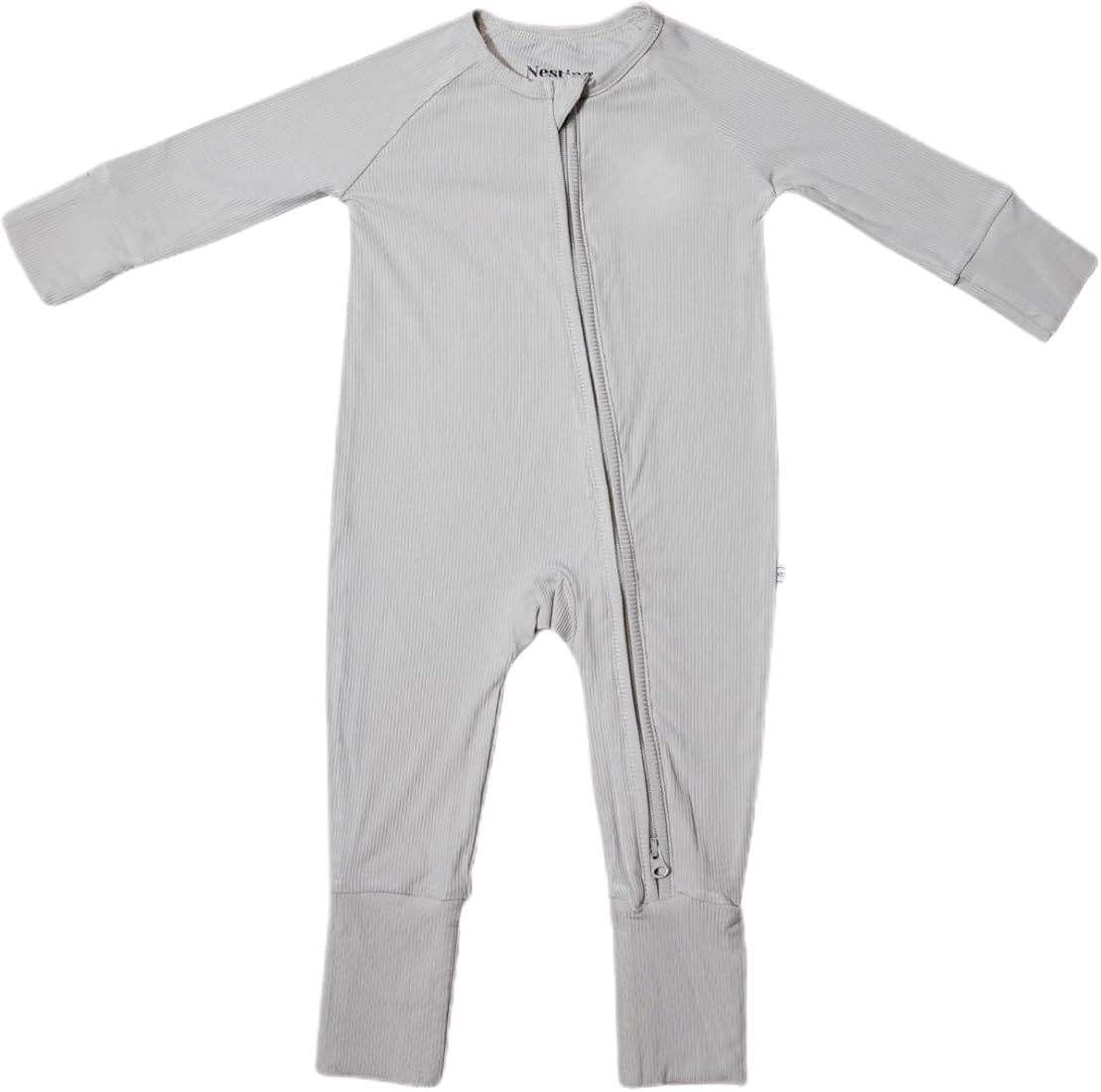 Nesting Club Ribbed Bamboo Baby Romper, Ribbed Bamboo Baby Pajamas & Loungewear–Newborn- 12-Mon... | Amazon (US)