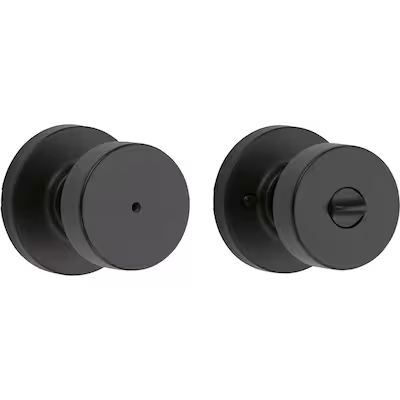 Kwikset  Signatures Pismo Matte Black Bed/Bath Privacy Door Knob with Antimicrobial Technology | Lowe's