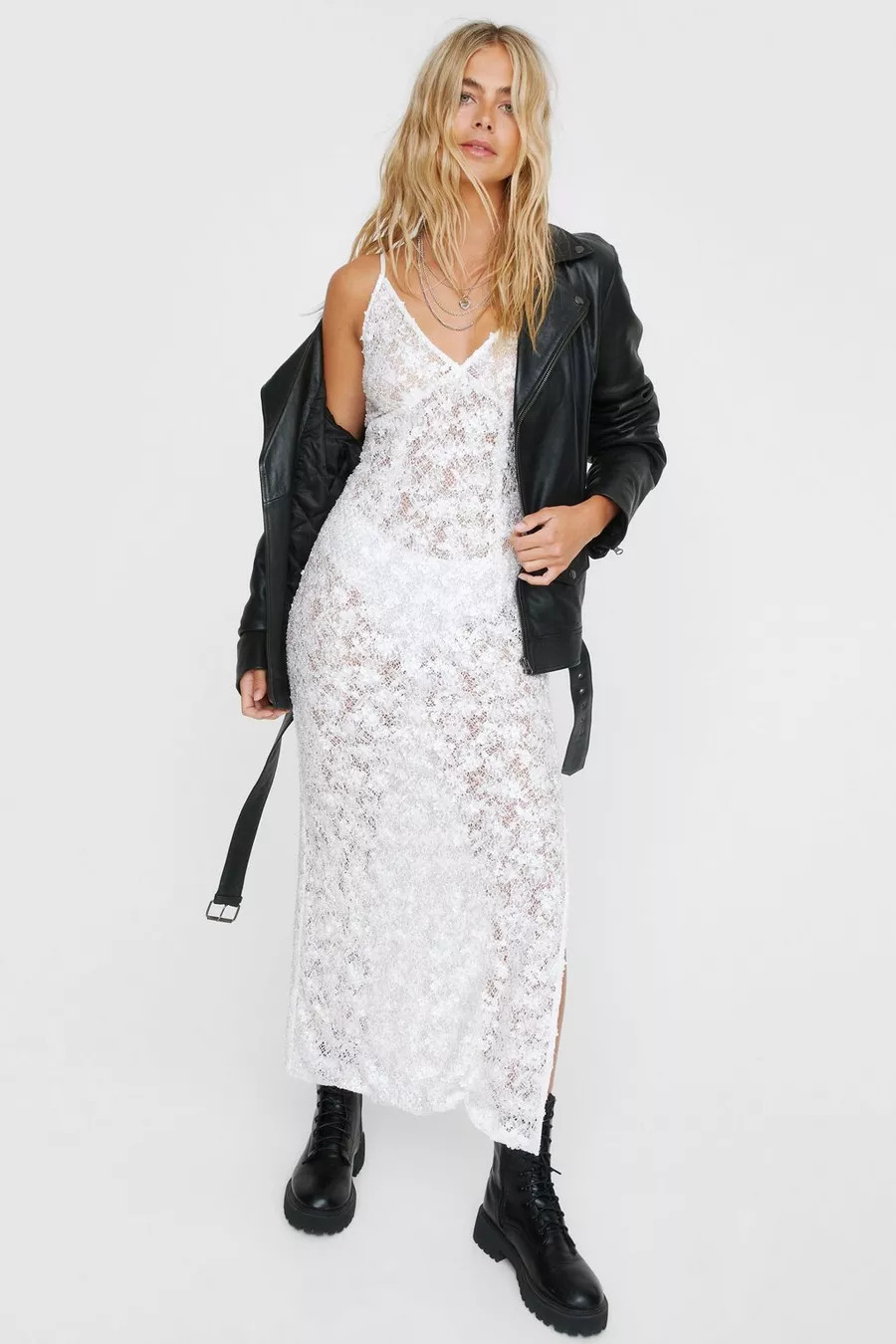 Embellished Lace Open Back Maxi Dress | Nasty Gal US