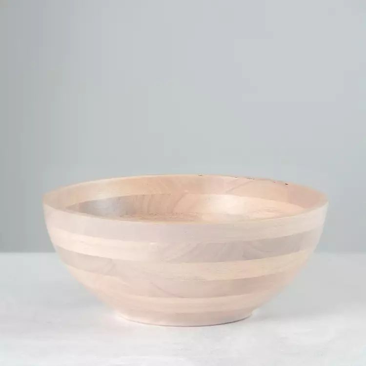 New! Natural Blond Rubberwood Serving Bowl | Kirkland's Home