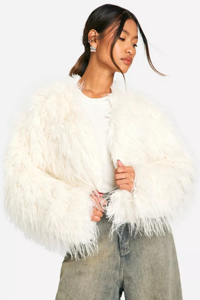 Faux Fur Crop Jacket | Boohoo.com (UK & IE)