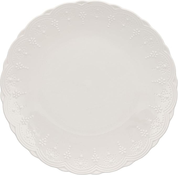 10 Strawberry Street Valentina 10.75" White Dinner Plate, Set of 6 | Amazon (US)