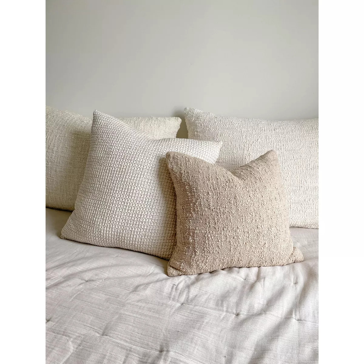 Cozy Cotton Beige Boucle Pillows 20x20 | Target