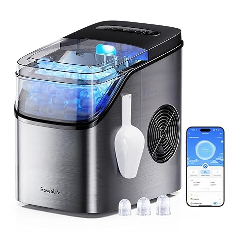 GoveeLife Smart Ice Maker Countertop, Portable Ice Machine with Voice Control, 9 Ice Cubes in 6 M... | Amazon (US)