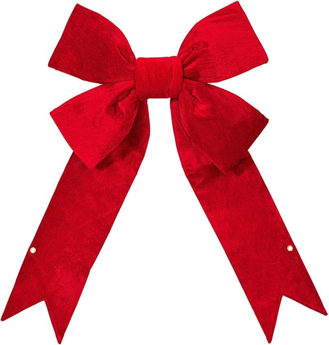 Vickerman L131372 Velvet Indoor Bow, 72" x 90", Red | Amazon (US)