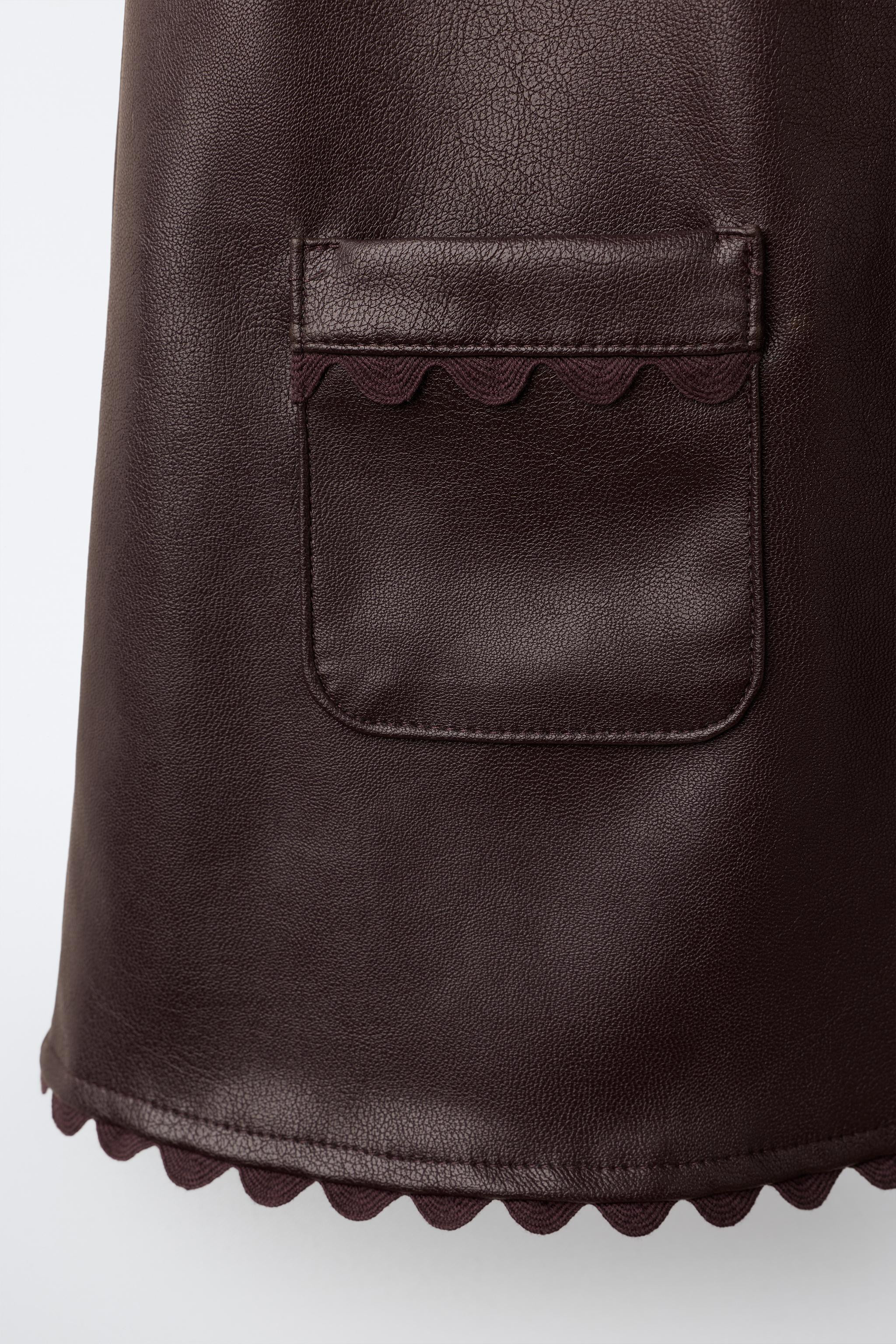 FAUX LEATHER RIC-RAC PINAFORE DRESS | Zara US