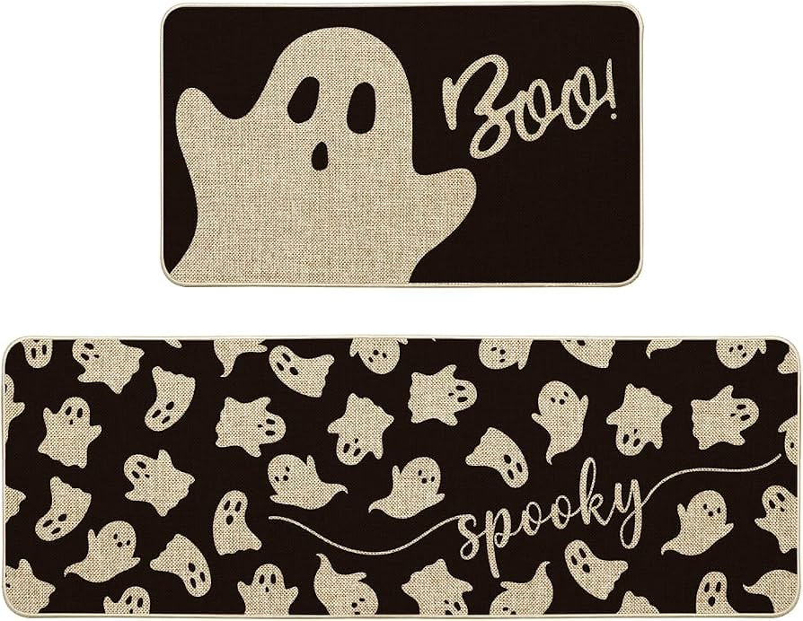 Artoid Mode Ghosts Boo Halloween Kitchen Mats Set of 2-17x29+17x47 | Amazon (US)