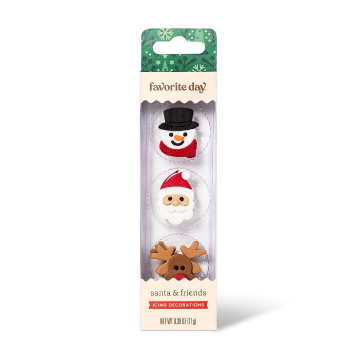 2D Snowpal, Medium Santa and Reindeer Icing Decorations - Favorite Day™ | Target