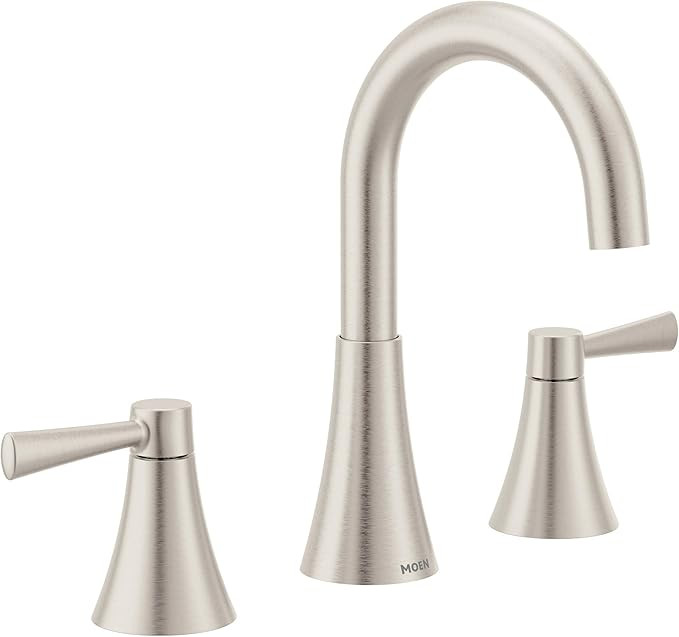 Moen Ronan Spot Resist Brushed Nickel Two-Handle Widespread Modern Bathroom Faucet, Valve Include... | Amazon (US)