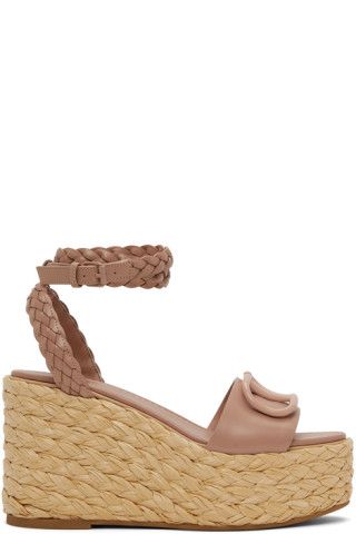 Pink VLogo Wedge Sandals | SSENSE