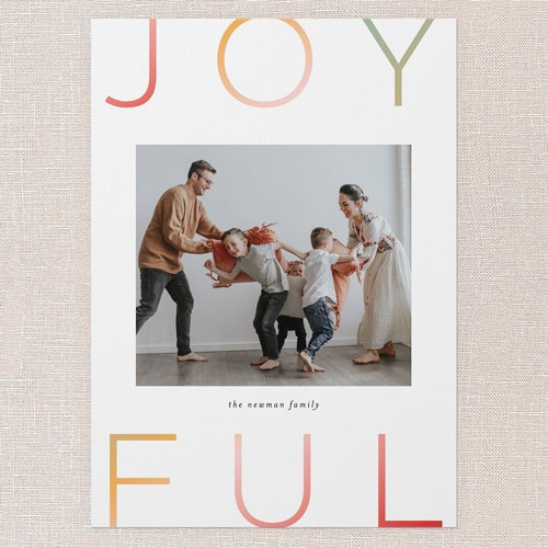 Holiday Cards: Ombre Type 5x7 Portrait Flat White 1 Photo 100% Recycled Cardstock Square Shutterfly | Shutterfly