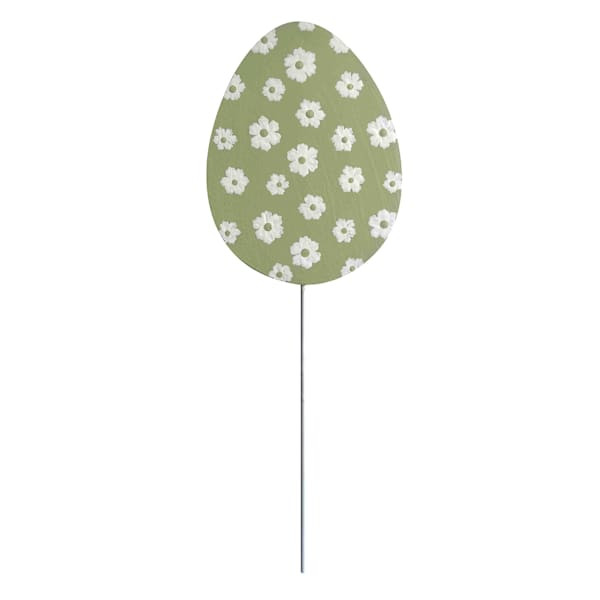 Green Printed Easter Egg Yard Pick, 5" | At Home