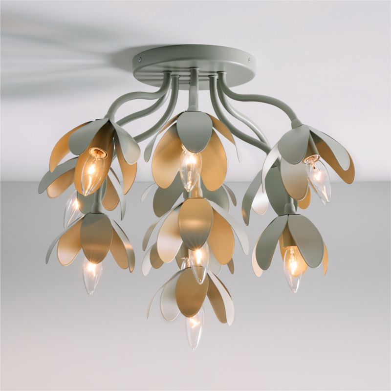 Bouquet Sage Green Kids Flower Flush Mount Ceiling Light + Reviews | Crate & Kids | Crate & Barrel