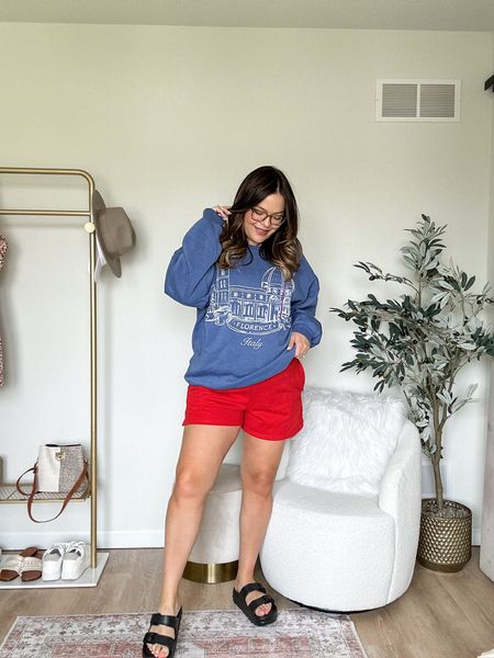 🎯 TARGET TRY ON // Target sweatshirt true to size (this is a size up and a tad big)/ Target shorts (Wearing L - little snug on the bump) / size down one in sandals - wearing 7, I usually wear an 8/8.5 

#LTKfindsunder50 #LTKstyletip #LTKmidsize