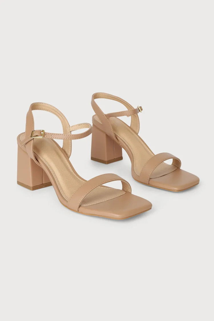 Jennah Light Nude Ankle Strap High Heel Sandals | Lulus