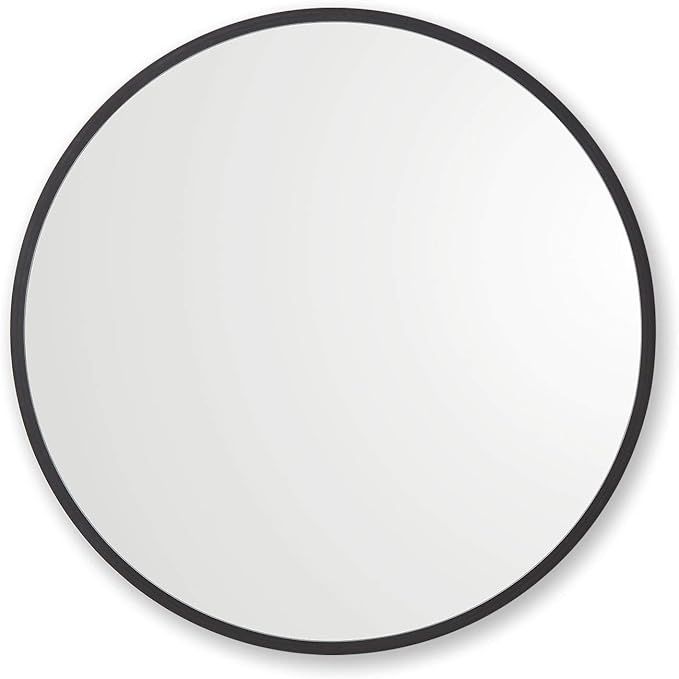Better Bevel 36” x 36” Black Rubber Framed Mirror | Round Bathroom Wall Mirror | Amazon (US)