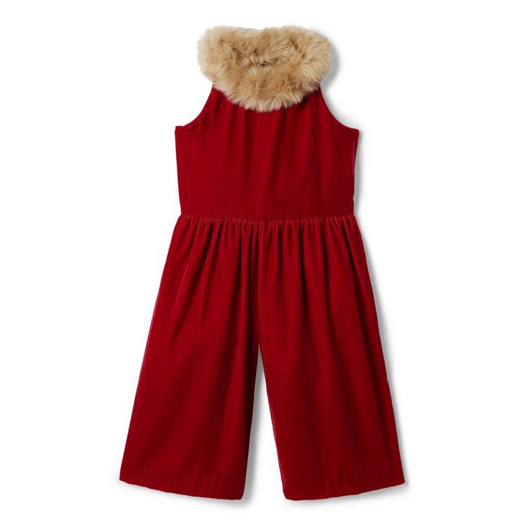 Velvet Faux Fur Collar Jumpsuit | Janie and Jack