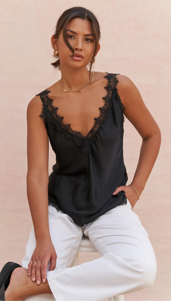 SOLANGE CAMISOLE - BLACK | Charli