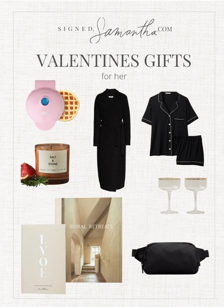 Valentines Gift Guide for her. Ugg Lenny robe. Mini waffle make. Pajama. Coupe glasses. Belt bag. Neutral books  

#LTKstyletip #LTKGiftGuide #LTKhome