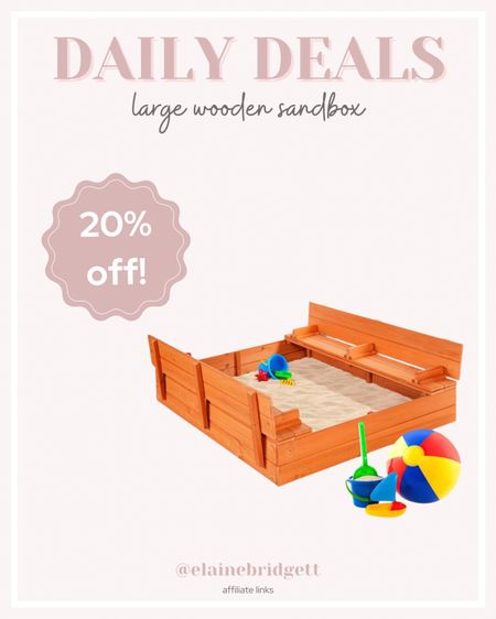 Large wooden sandbox for kids outdoor play

Wooden sandbox, wooden bench, outdoor toys for kids, kids backyard toys, summer toys for kids, outdoor play for kids, outdoor activities for kids, preschool learning, toddler play, toddler learning, learning through play, Amazon daily deals, Amazon home

#LTKkids #LTKhome #LTKfamily