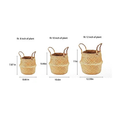 Tynisha Seagrass General Basket - Set of 3 | Wayfair North America