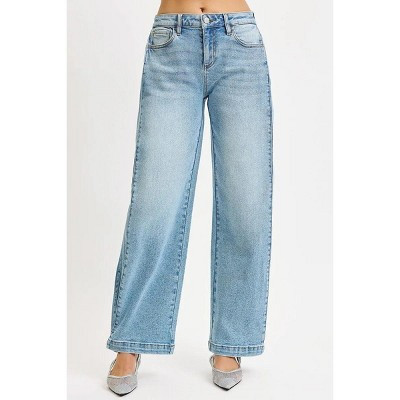 RISEN Mid Rise Wide Barrel Transferable Leg Snap Jeans | Target