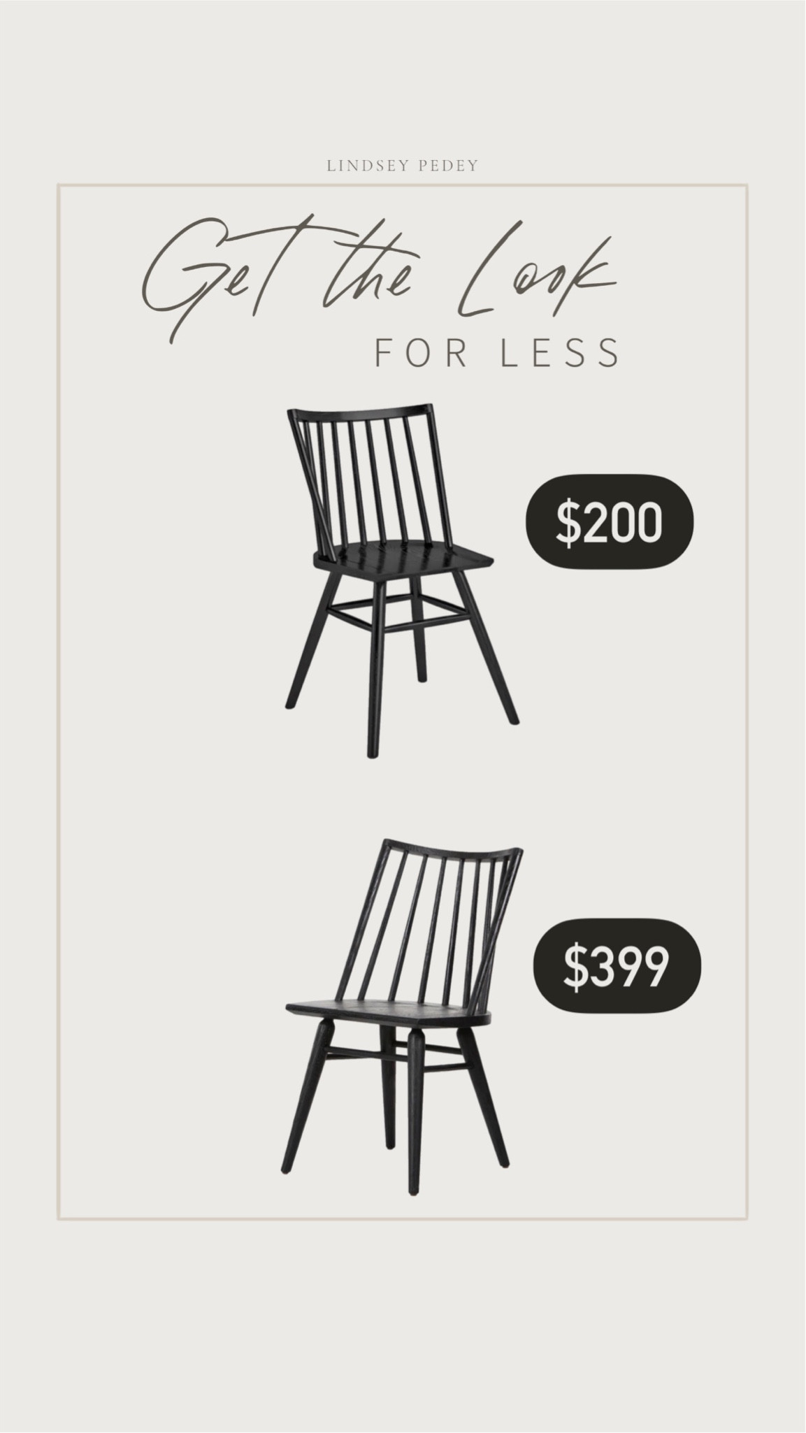 Get the look for less! 

Designer dupe, daily dupe, affordable finds, budget friendly, dining chair, black chair, pottery barn, studio McGee, mcgee and  co, Wayfair, Amazon home, dining, kitchen, double take

#LTKhome