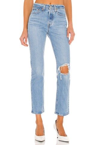 LEVI'S Wedgie Straight Ankle in Tango Fray from Revolve.com | Revolve Clothing (Global)