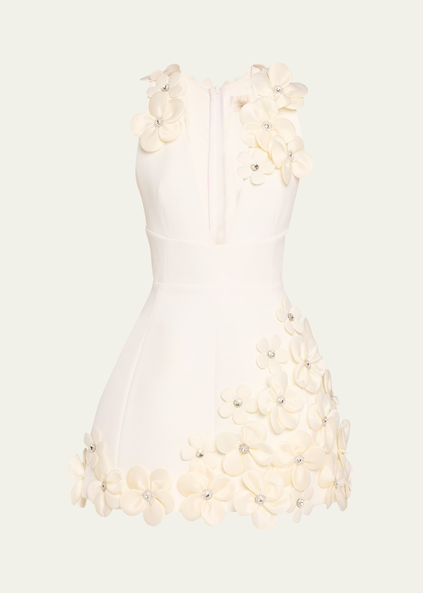 Bronx and Banco Estelle Deep V-Neck Floral Applique Mini Dress | Bergdorf Goodman