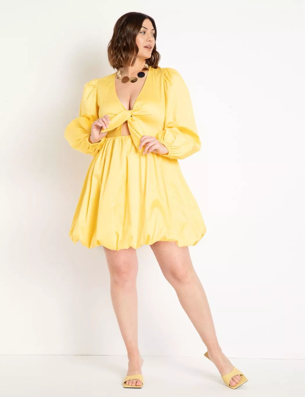 Bubble Hem Puff Sleeve Dress | Women's Plus Size Dresses | ELOQUII | Eloquii