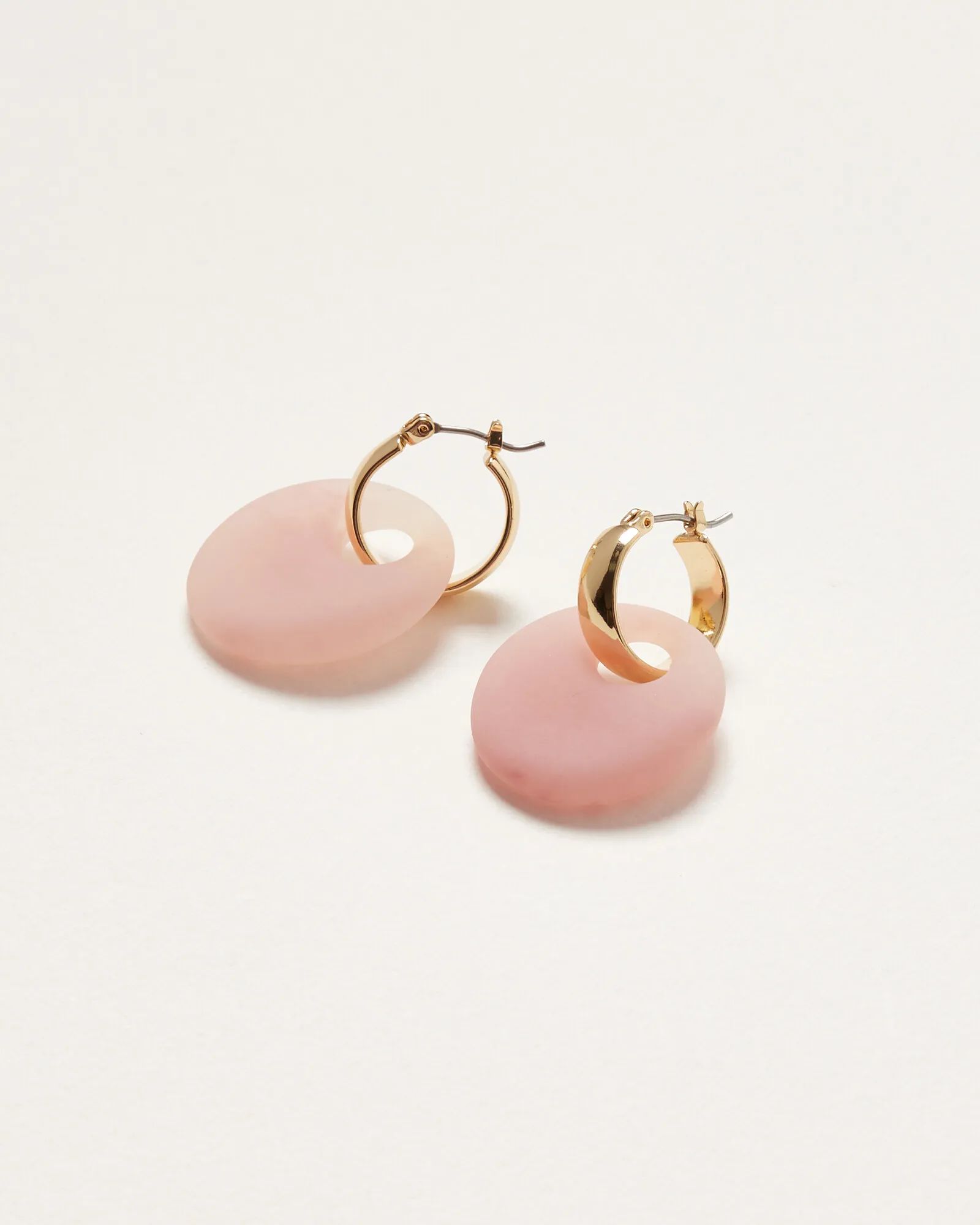 Katana Pink Matte Resin Disc & Loop Hoop Earrings | Oliver Bonas | Oliver Bonas (Global)