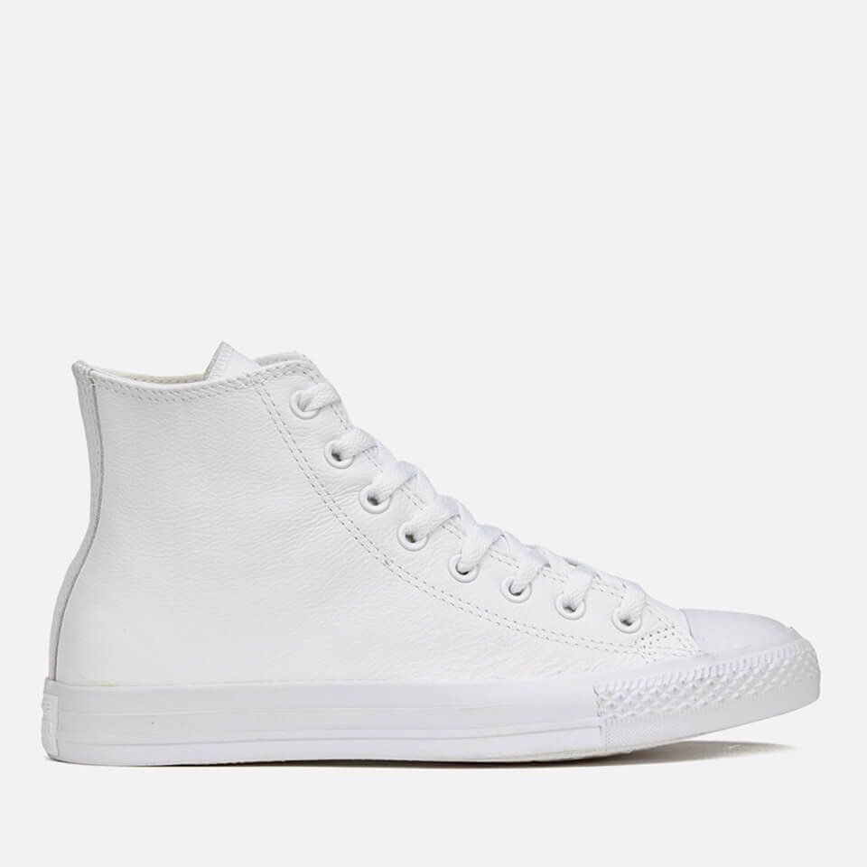 Converse Chuck Taylor All Star Leather Hi-Top Trainers - White Monochrome | Allsole (Global)
