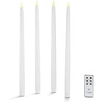 White Flameless Taper Candlesticks with Timer, 15 Inch Candle Set, Warm White Flickering LED Ligh... | Amazon (US)
