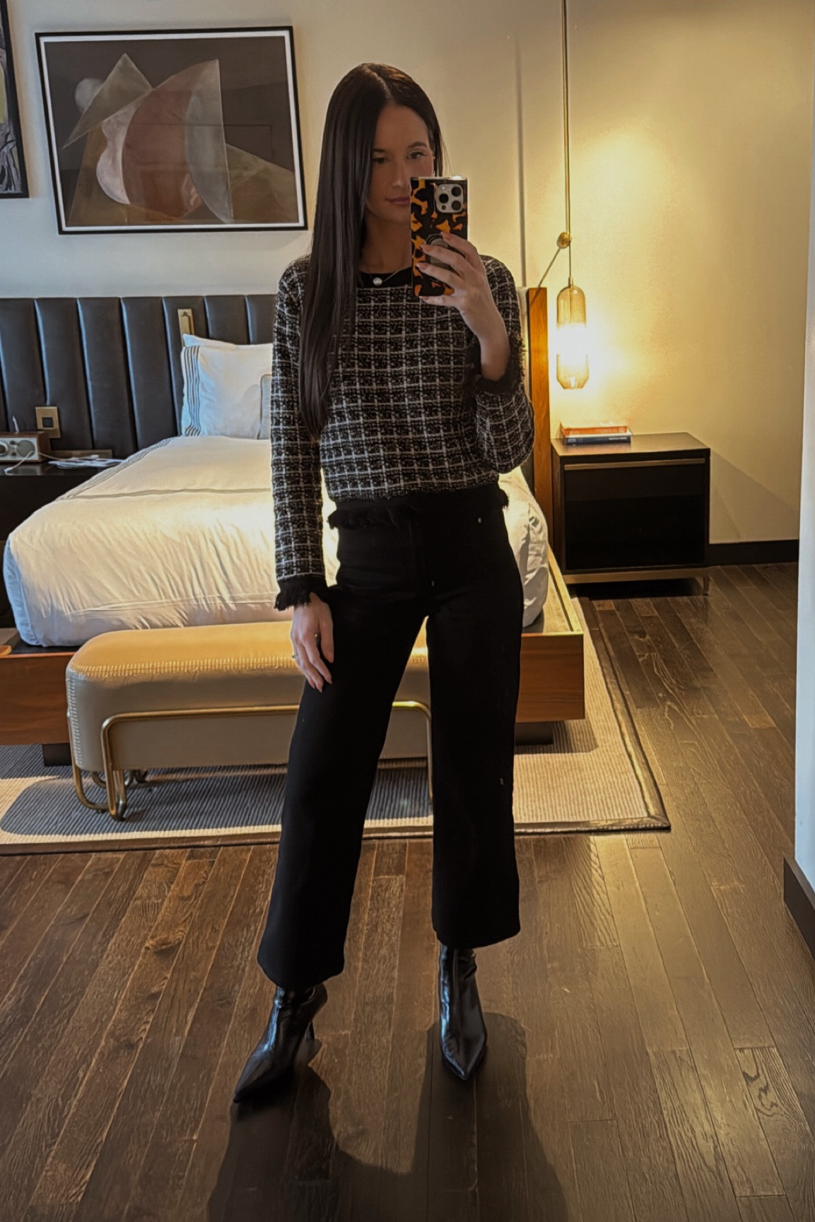 Tweed | work outfit | business casual | office | preppy | wide leg | boots | booties | black and white | corporate | conference | fringe | plaid | workwear 

#LTKWorkwear #LTKSeasonal #LTKFindsUnder100