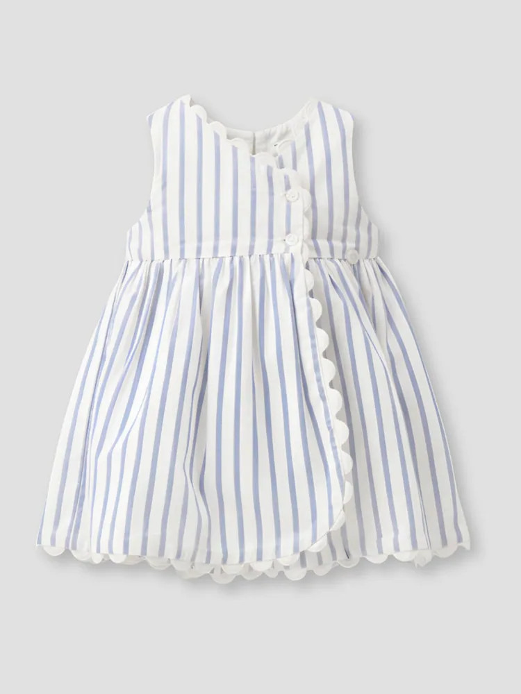 Angel & Rocket Blue Maggie Stripe Scalloped Dress | Next US