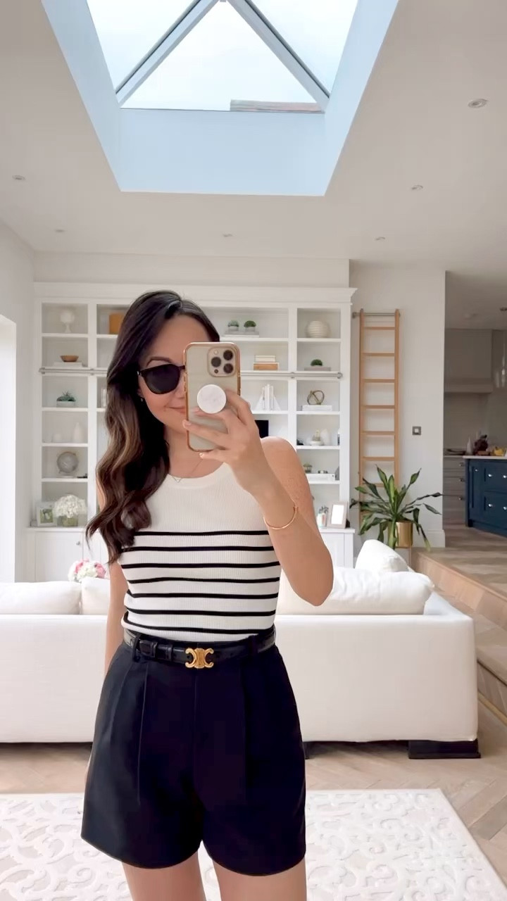 The perfect tailored shorts - so flattering and easy to wear! 😍 I took a size 27 for reference ❤️ 

Size small in the tank top - use code AMIE10 for an extra 10% off (fully stackable) 