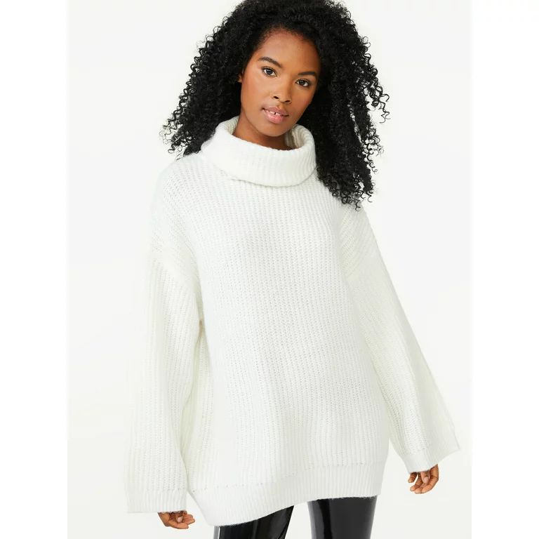Scoop Women's Cozy Tunic Turtleneck Sweater | Walmart (US)