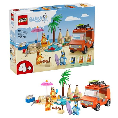 LEGO Bluey: Bluey’s Beach & Family Car Trip - Toddler Learning Toy for Kids 4+ - Includes Bluey, Bingo, and Mum Minifigures - Birthday Gift for Boys and Girls, Ages 4+ - 11202 | Amazon (US)
