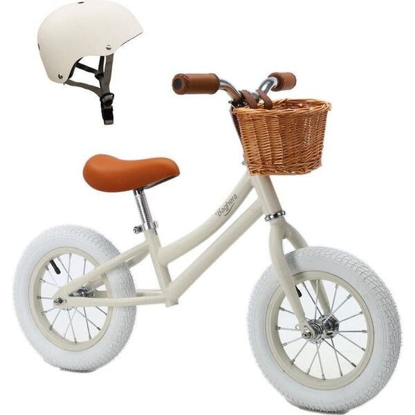 Bicycle BALANCE BIKE Ivory White + Helmet | Maisonette