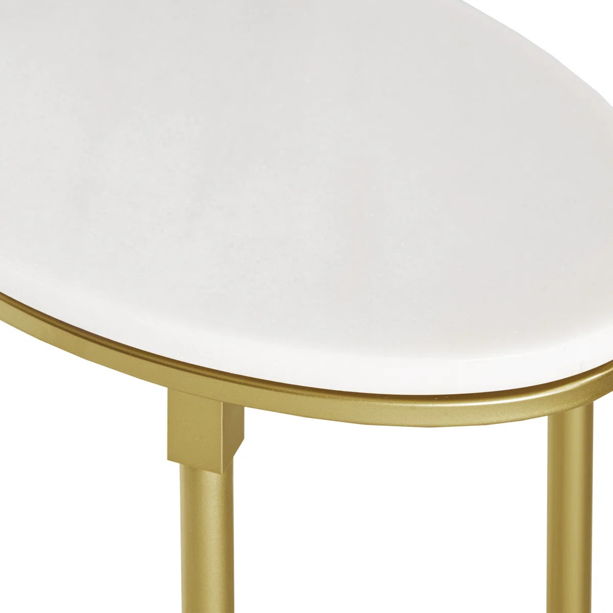 Bordeaux Marble Top Oval Gold Metal End Table | Wayfair North America
