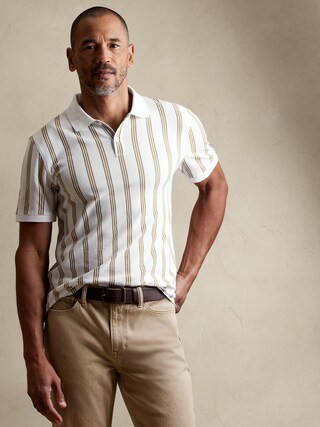 Slim Monogram Pique Polo | Banana Republic Factory