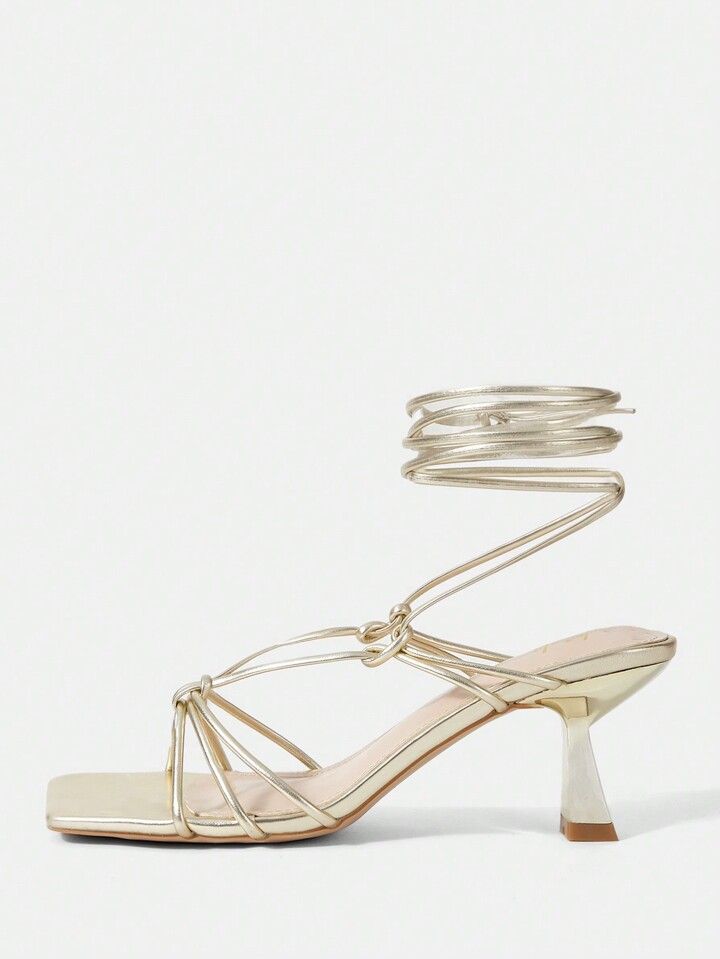 CUCCOO SZL Women'S Fashionable Silver High Heel Sandals | SHEIN