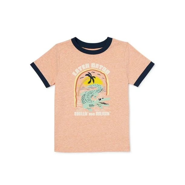 Garanimals Toddler Boy Short Sleeve Graphic Ringer T-Shirt, Sizes 12M-5T | Walmart (US)