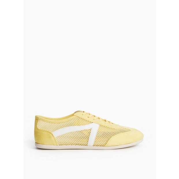 Yellow Mesh Detail Low Profile Trainers 5 | Tu Clothing