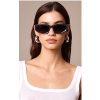 Black Chunky Angled Sunglasses, Black | PrettyLittleThing UK