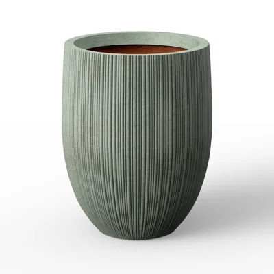 17 In. Large (Upgraded Interior) Concrete Round Planter / Pot With Drainage Holes | Wayfair North America