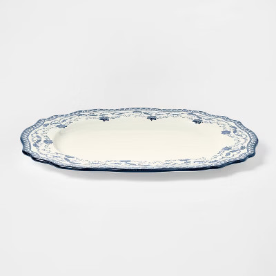 Stoneware Serve Platter Blue Pattern - Threshold™ designed with Studio McGee | Target