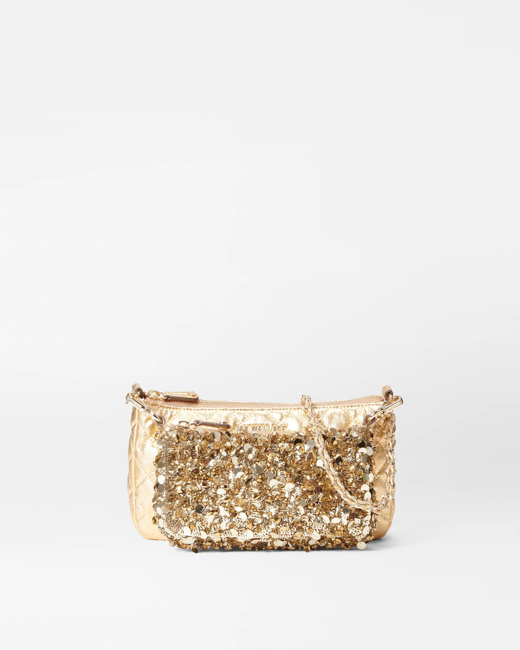Gold Multi Sequin Crosby Convertible Crossbody | MZ Wallace